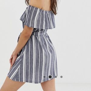 ASOS Dresses - Asos striped Bardot style dress with tie belt ASOS Dresses - Asos striped Bardot style dress with tie belt